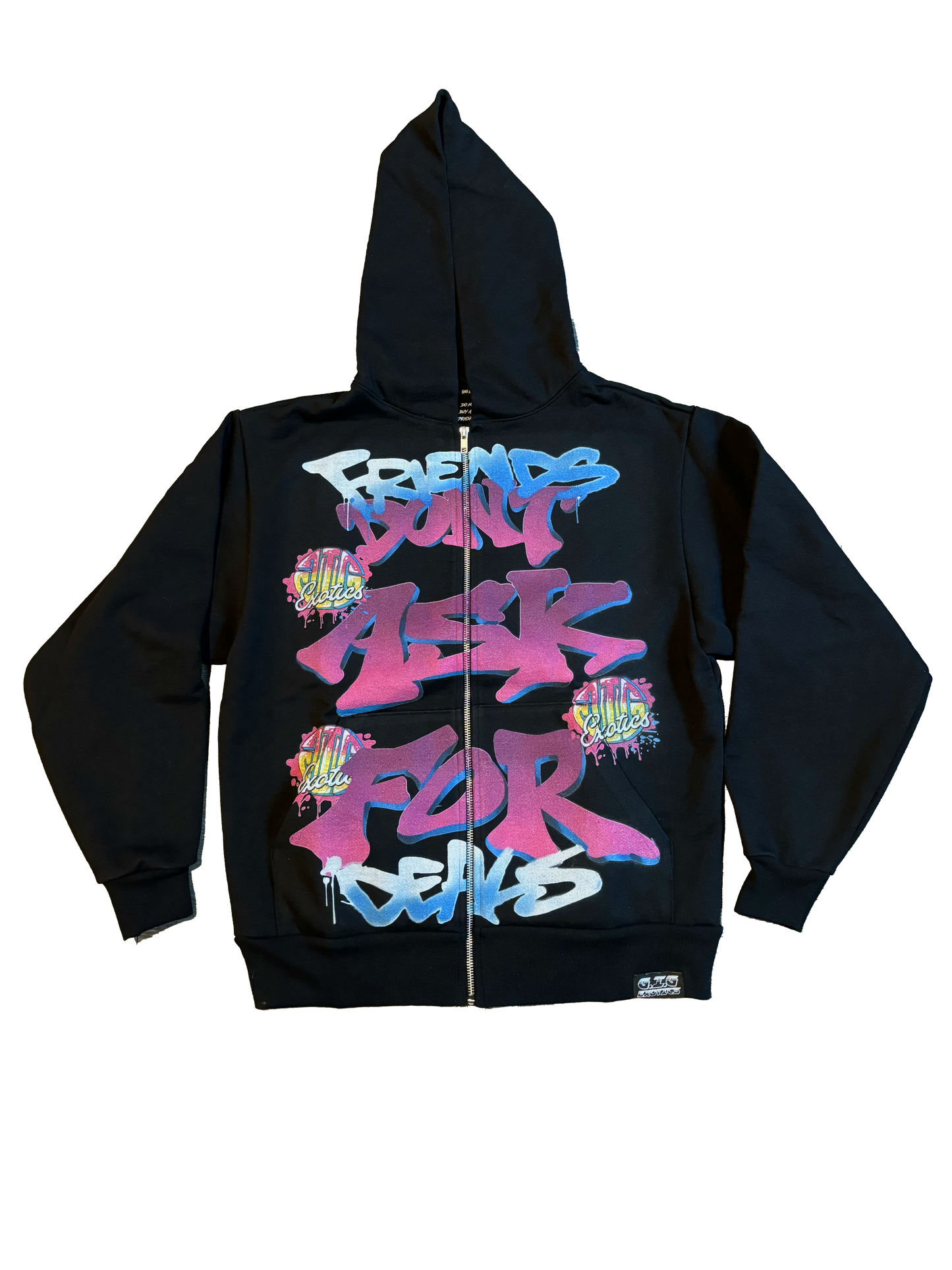 Friends Don't Ask for Deals Zip-up Hooded Sweatshirt